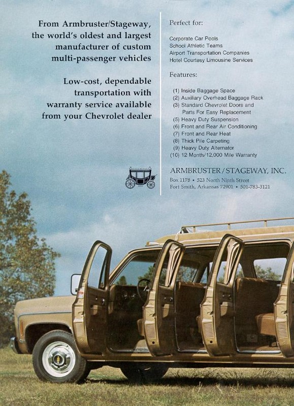 1973 Chevrolet Suburban Limousine Brochure Page 1